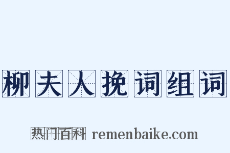 柳夫人挽词组词是什么意思的图片